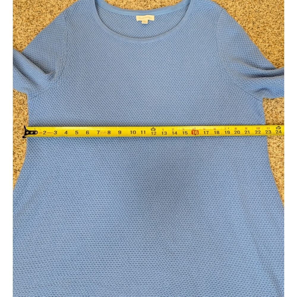 Charter Club Womens Blue Long Sleeve Tunic Pullover Knit Sweater Plus Size 3X - Picture 6 of 8
